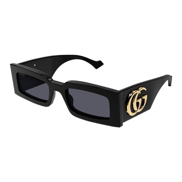 NEW GUCCI SQUARE UNISEX BLACK GG1425S 001 SUNGLASSES - Picture 1 of 4